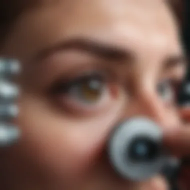 Eye Examination for HIV Patients A healthcare professional conducting an eye examination on a patient.
