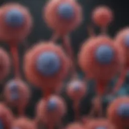 Microscopic view of monoclonal gammopathy in blood samples