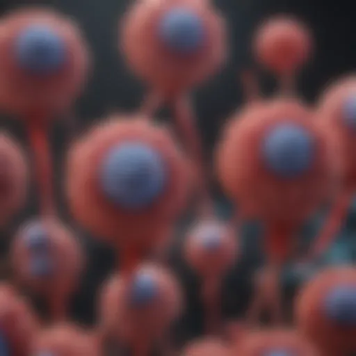 Microscopic view of monoclonal gammopathy in blood samples