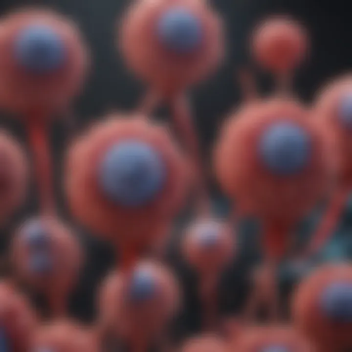 Microscopic view of monoclonal gammopathy in blood samples