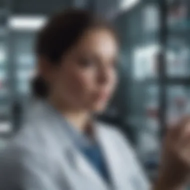 A scientist analyzing DNA samples in a high-tech lab