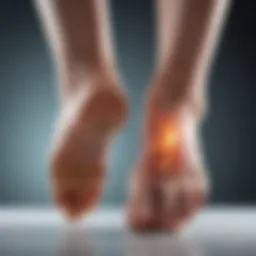 Illustration of neuropathic changes in diabetic foot