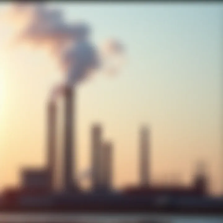 Industrial smokestacks releasing air pollutants