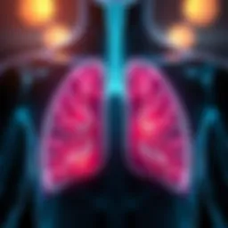 Medical illustration of pneumonia affecting the lungs