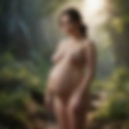 Early signs of pregnancy depicted through a serene setting