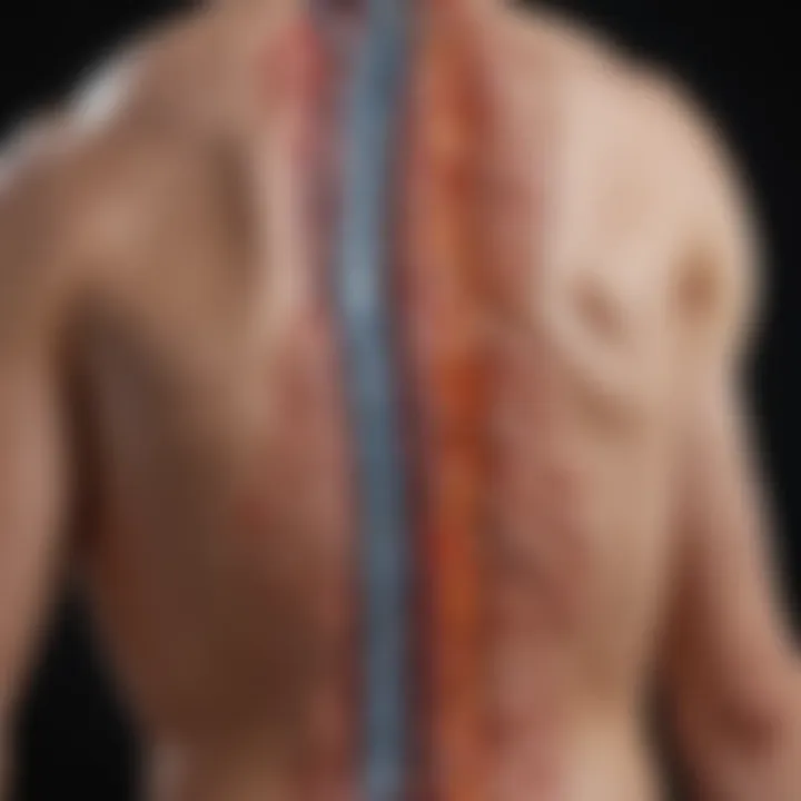 Diagram illustrating the pathophysiological mechanisms of spinal neuropathy