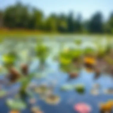 Wildlife thriving around a stormwater pond, showcasing biodiversity benefits