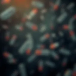 Illustration showing the relationship between probiotics and antibiotics in gut health.