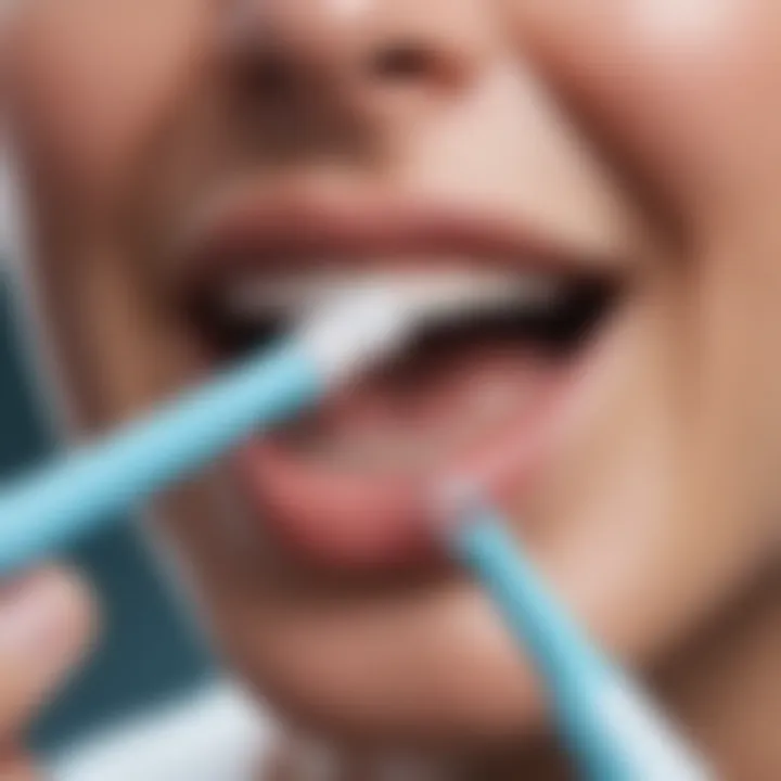 Illustration depicting oral hygiene practices to prevent tongue coating