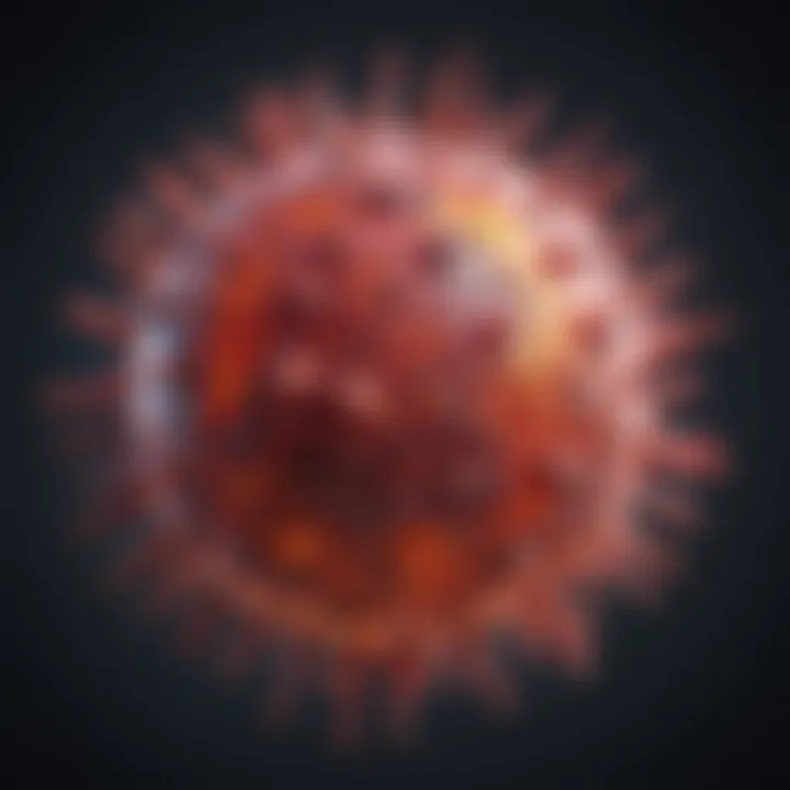 Illustration of the HIV virus in a latent phase within the immune system.