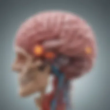Visual representation of brain symptoms related to lung cancer