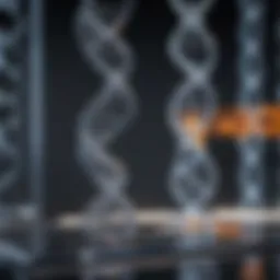 An intricate representation of DNA sequencing technology