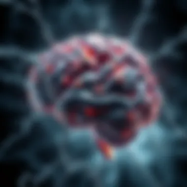An artistic representation of the brain highlighting neural pathways involved in Tourette's syndrome.
