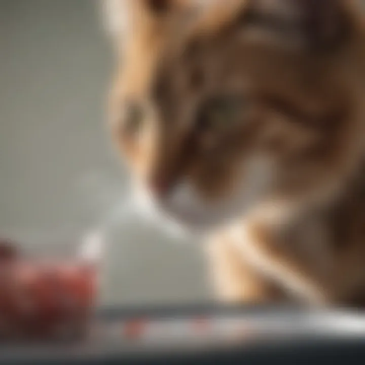 Veterinary examination of a cat