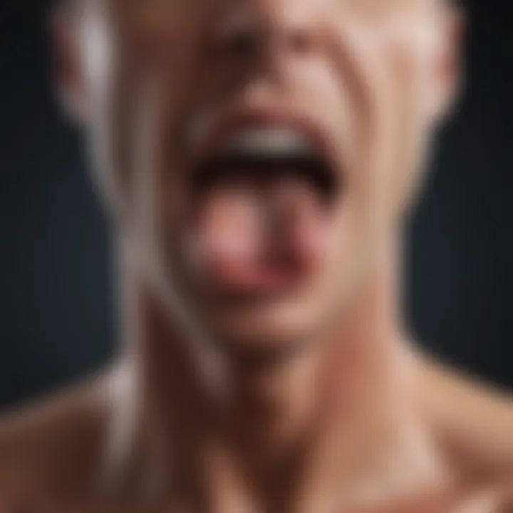 Visual representation of symptoms related to weak throat muscles