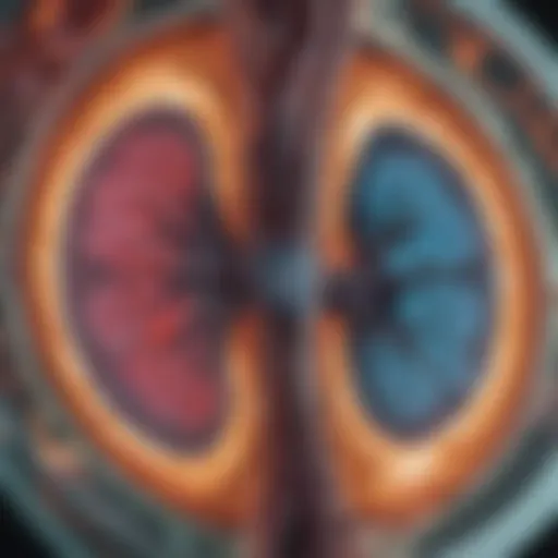MRI scan highlighting cystic formations in the kidneys