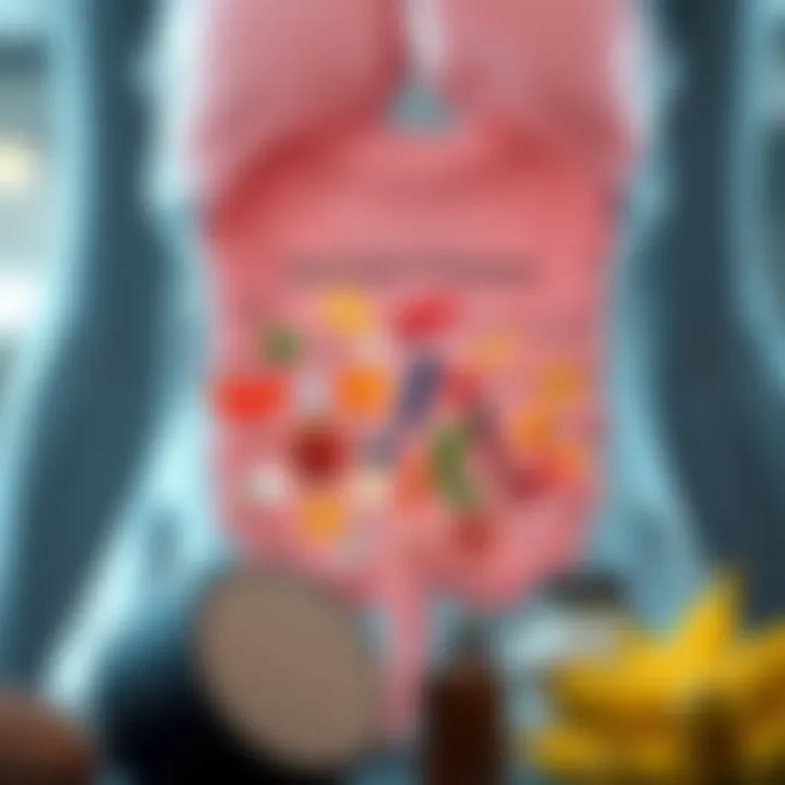 Sources of Essential Vitamins for Colon Health Illustration showing various vitamins and their sources