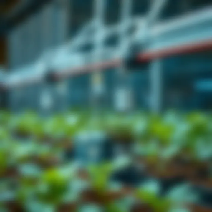 A close-up of a high-tech water filtration system designed for horticulture