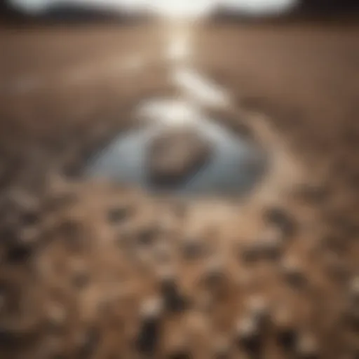 A dried-up riverbed illustrating the impact of water scarcity