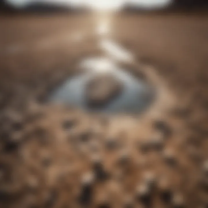 A dried-up riverbed illustrating the impact of water scarcity